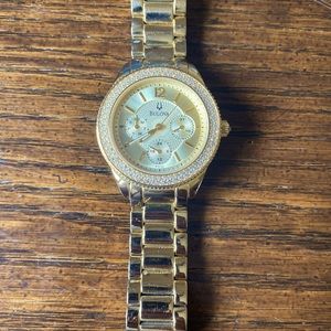 Gold stainless steel Bulova watch